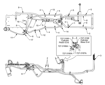 Hydraulics Diagram and Parts List for 7304 54AD741100-54AT741100-54BD741100-54BT741100 Cub Cadet Lawn Tractor